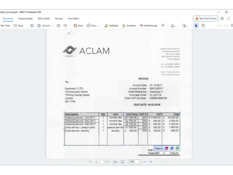 ABBYY FineReader PDF Corporate GOV, Subs., per Seat, 26-50 U, 1y