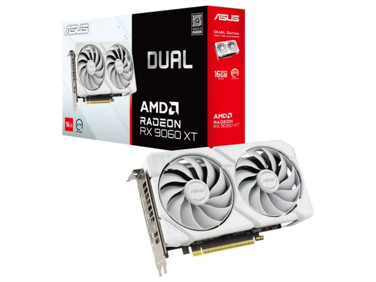 ASUS Grafikkarte Dual Radeon RX9060XT 16G Weiss