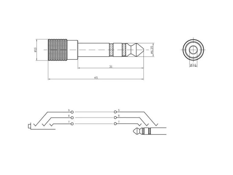 Bemero Audio-Adapter BA2002 Klinke 6,3mm male - Klinke 3,5mm female