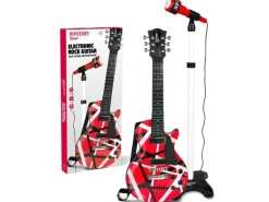 Bontempi Rockgitarre mit Standmikrofon Rot