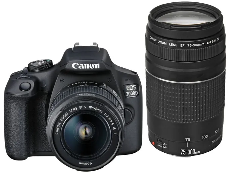 Canon Fotokamera EOS 2000D Kit 18-55 inkl. EF 75-300mm
