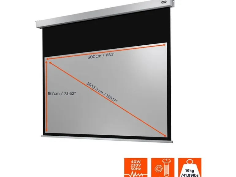 Celexon Motorleinwand Pro Plus 300x187 cm 16:10
