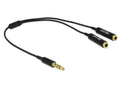 Delock Audio-Kabel Klinke 3.5 mm, male – female, 0.25 m Schwarz