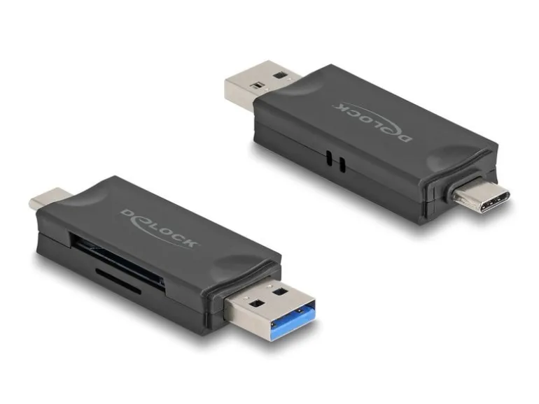 Delock Card Reader Extern USB-C / A für SD und Micro SD