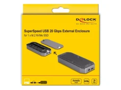 Delock Externes Gehäuse M.2 NVMe PCIe SSD USB 3.2 Type-C 20 Gbps