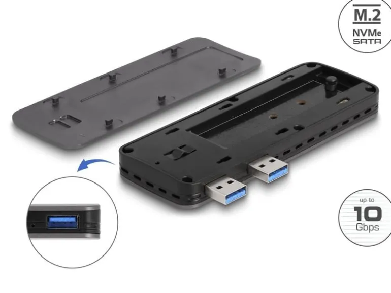 Delock Externes Gehäuse USB3.2 Gen 2 für PS5 mit M.2 NVMe Slot M.2