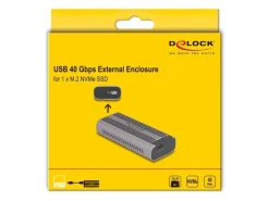 Delock Externes Gehäuse 1x M.2 NVMe PCIe SSD USB-C, 40 Gbps M.2