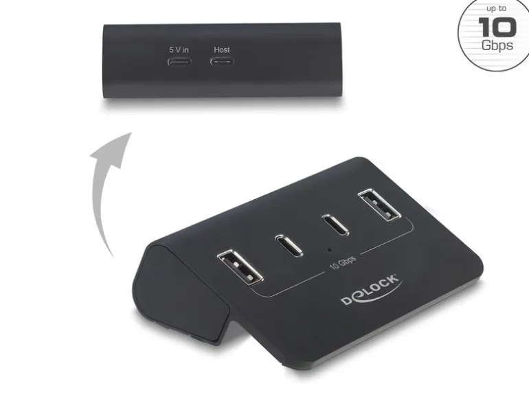 Delock Hub (10 Gbps, Metall, 2x USB-C, 2x USB-A)