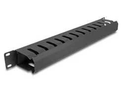 Delock Kabelführungspanel 1HE mit 2 Öffnungen 19" Rack, Schwarz