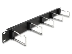 Delock Kabelführungspanel mit 5 Metallbügel 1HE , Silber