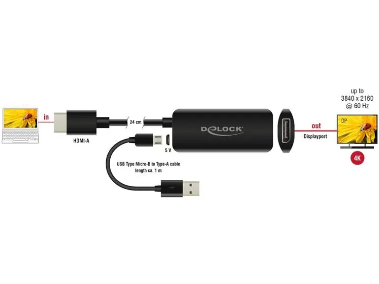 Delock Konverter 4K/60Hz HDMI - DisplayPort