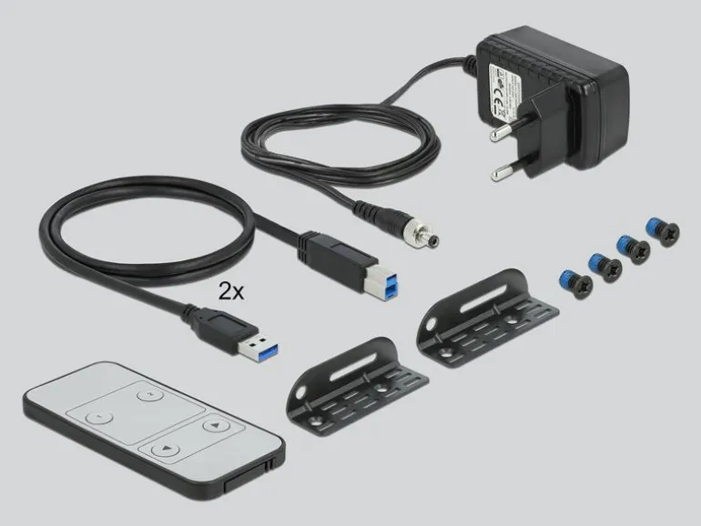 Delock KVM Switch 2 Port HDMI mit USB 3.0 und Audio 4k 60Hz