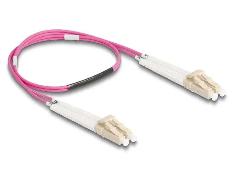 Delock LWL-Patchkabel Multimode LC – LC, OM4, Duplex, 0.5 m