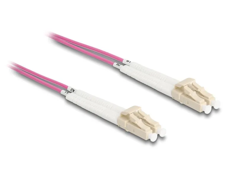 Delock LWL-Patchkabel Multimode LC – LC, OM4, Duplex, 0.5 m