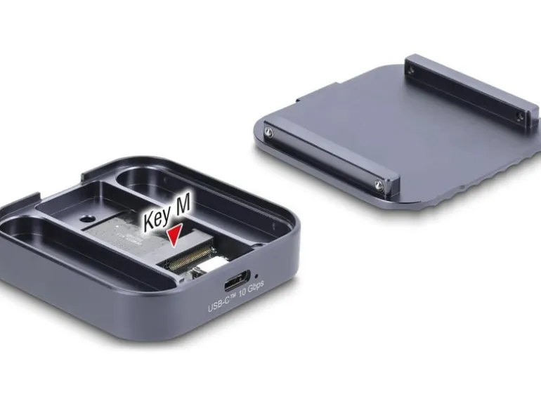 Delock Magnetisches Gehäuse USB-C 10 Gbps M.2 NVMe SATA SSD