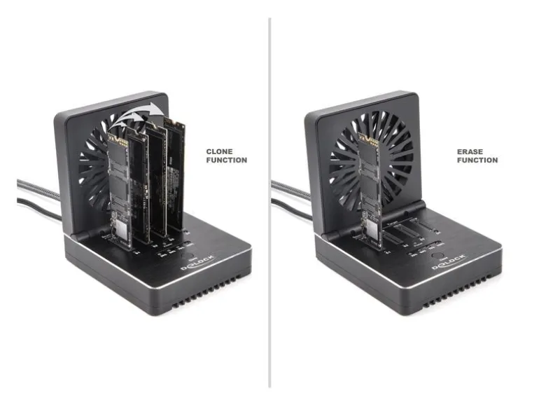 Delock M.2 Dockingstation USB 20 Gbps, für 4 x M.2 NVMe PCIe SSD