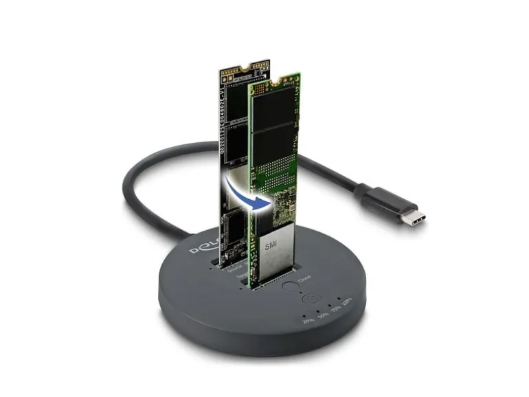 Delock M.2 Dockingstation USB 20 Gbps, 2x NVMe PCIe SSD