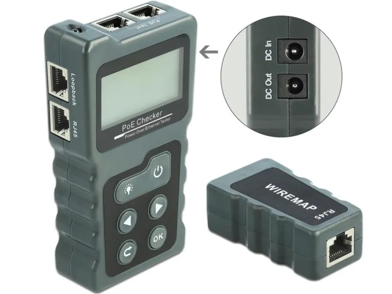 Delock Netzwerktester Netzwerk RJ45 / PoE / DC