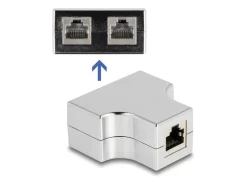 Delock RJ45 Splitter, 1x RJ45 Buchse zu 2x RJ45 Buchse 1 Stück