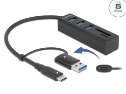 Delock USB-Hub 3.0 Typ-C + SD/MicroSD Slot