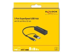 Delock USB-Hub 3.0 Typ-C + SD/MicroSD Slot