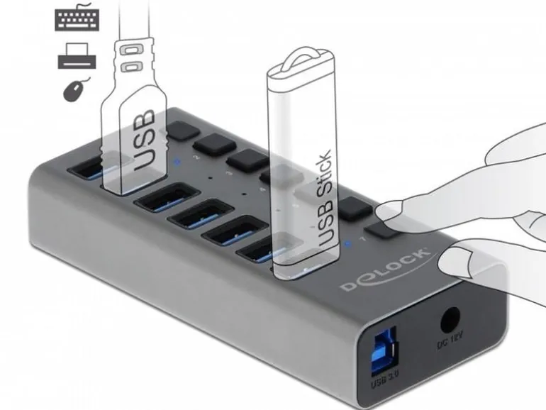 Delock USB-Hub 63669 USB 3.0 - 7x Type-A