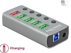 Delock USB-Hub 63262 USB 3.0 - 4x USB-A / 1x Ladeanschluss