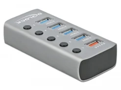 Delock USB-Hub 63262 USB 3.0 - 4x USB-A / 1x Ladeanschluss