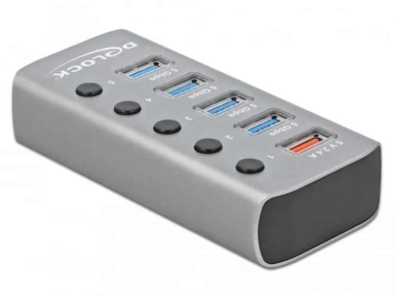 Delock USB-Hub 63262 USB 3.0 - 4x USB-A / 1x Ladeanschluss