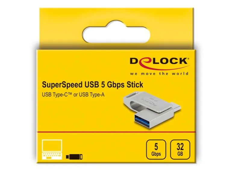 Delock USB-Stick 3.2 Gen 1 USB-C + Typ-A 32 GB