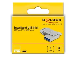 Delock USB-Stick 3.2 Gen 1 USB-C + Typ-A 64 GB