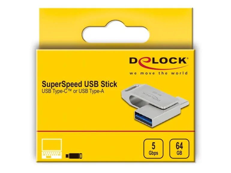 Delock USB-Stick 3.2 Gen 1 USB-C + Typ-A 64 GB