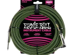 Ernie Ball Instrumentenkabel 6077 – 3.05 m, Grün/Schwarz