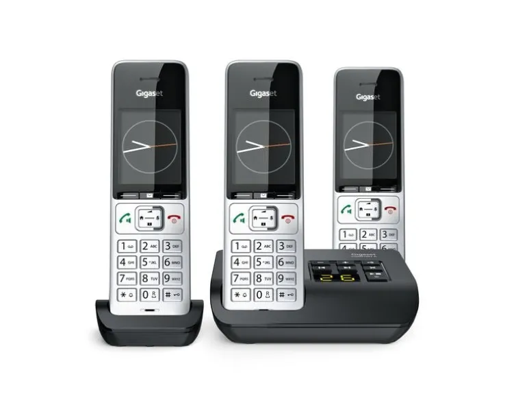Gigaset Schnurlostelefon Comfort 500A Trio Schwarz/Silber
