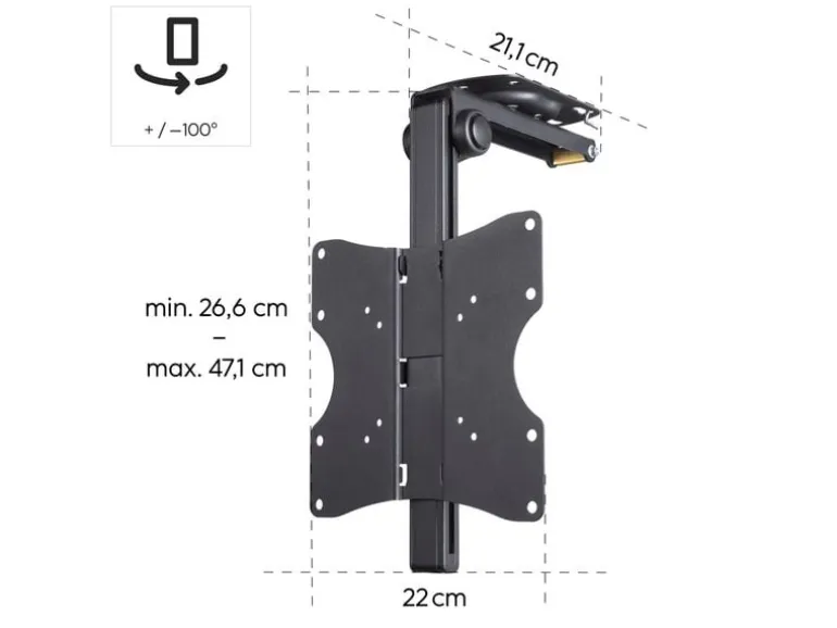 Hama Technics AG TV-Deckenhalterung bis 117 cm (46") Schwarz