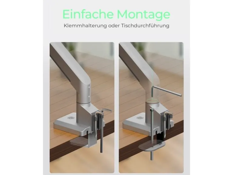 ICY BOX Tischhalterung bis 9 kg – Silber