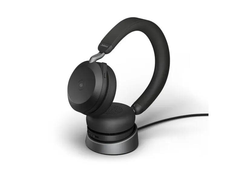 Jabra Headset Evolve2 75 Duo MS Schwarz, USB-C, inkl. Ladestation