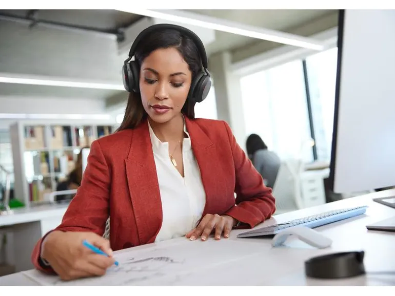 Jabra Headset Evolve2 75 Duo MS Schwarz, USB-C, inkl. Ladestation