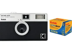 Kodak Analogkamera Ektar H35 mit Ultra Max 400 Film Schwarz Kit