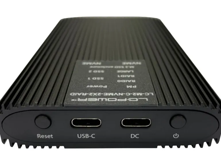 LC-Power Externes Gehäuse LC-M2-C-NVME-2X2-RAID M.2/U.2 SSD
