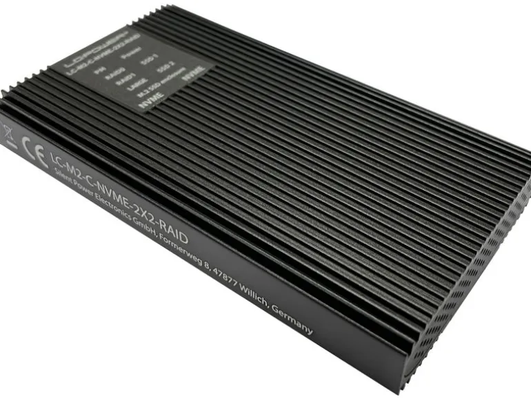 LC-Power Externes Gehäuse LC-M2-C-NVME-2X2-RAID M.2/U.2 SSD