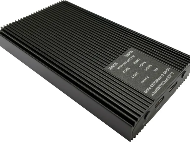 LC-Power Externes Gehäuse LC-M2-C-NVME-2X2-RAID M.2/U.2 SSD