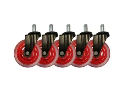 LC-Power Gaming Stuhlrollen 5er Set Rot