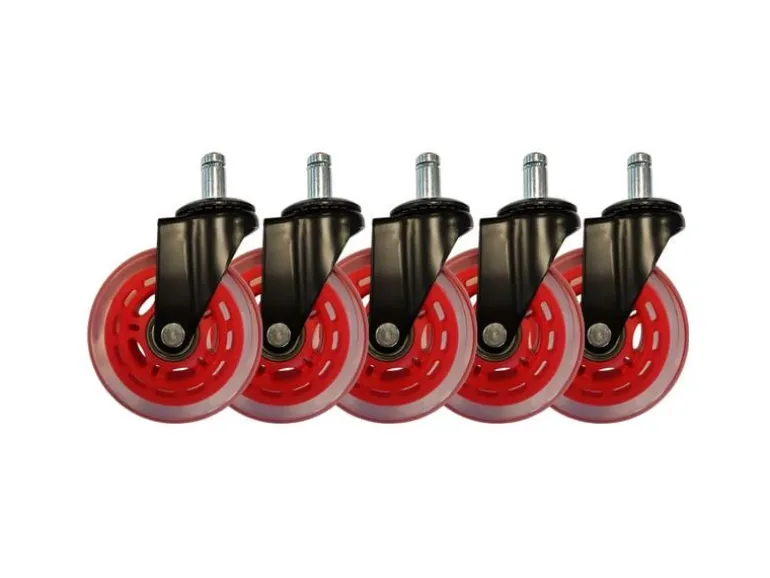 LC-Power Gaming Stuhlrollen 5er Set Rot
