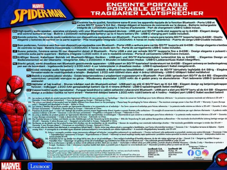 Lexibook Bluetooth-Lautsprecher Spider-Man