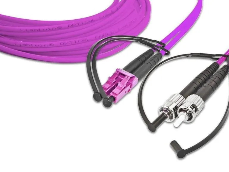 Lightwin LWL-Patchkabel Multimode LC – ST, OM4, Duplex, 2 m