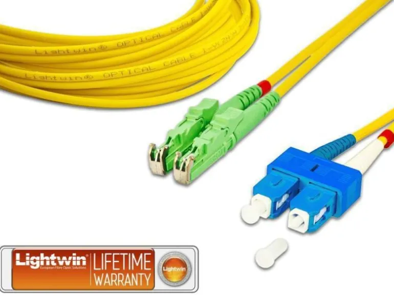 Lightwin LWL-Patchkabel Singlemode E2000/APC – SC, OS2, Duplex, 1 m