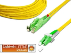 Lightwin LWL-Patchkabel SM E2000/APC – LC/APC, OS2, Duplex, 2 m