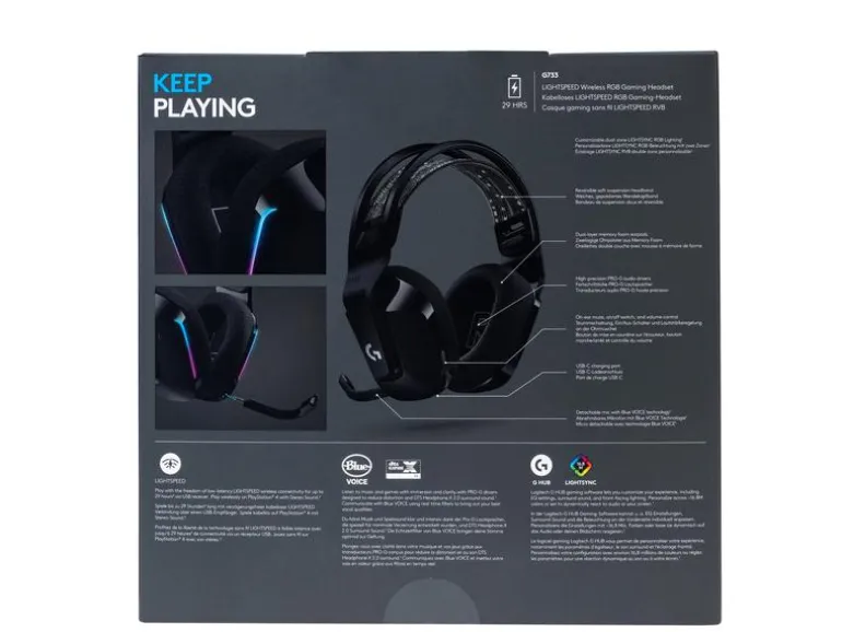 Logitech Gaming-Headset G733 Lightspeed Schwarz