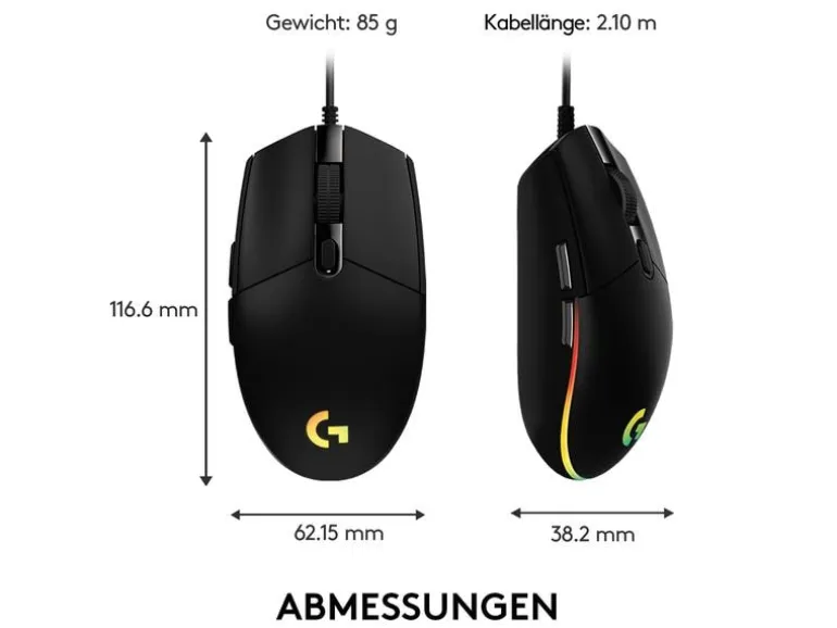 Logitech Gaming-Maus G203 Lightsync Schwarz